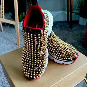 Christian Louboutin sneakers gold studded
